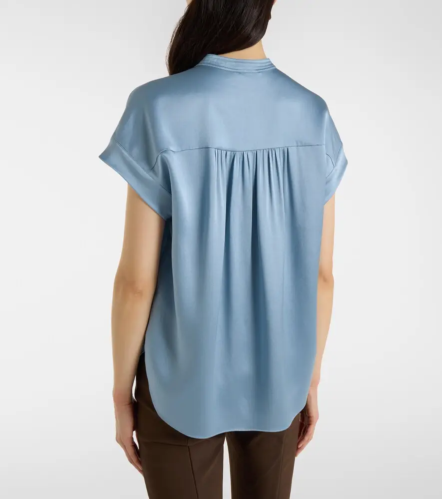 Vince Gathered silk satin blouse | Thumbnail 4