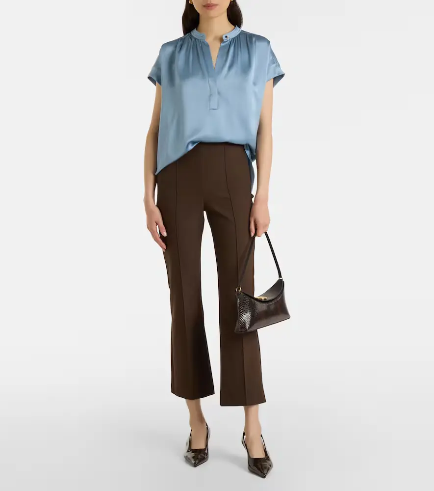 Vince Gathered silk satin blouse | Thumbnail 5