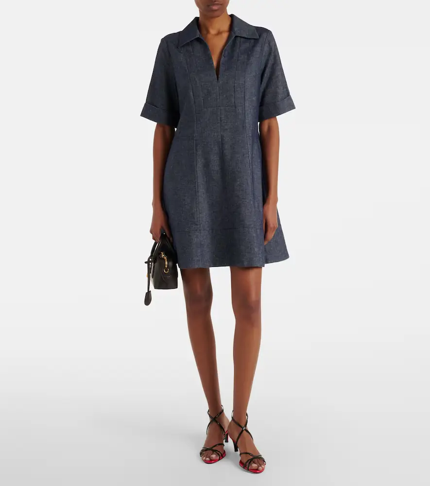 Vince Cotton and linen chambray minidress | Thumbnail 5 Vince Cotton and linen chambray minidress | Thumbnail 5