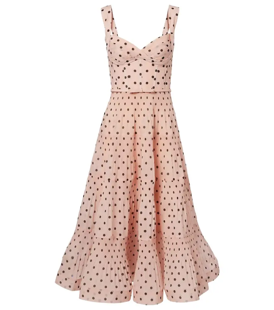 Polka-dot pleated bustier dress Polka-dot pleated bustier dress