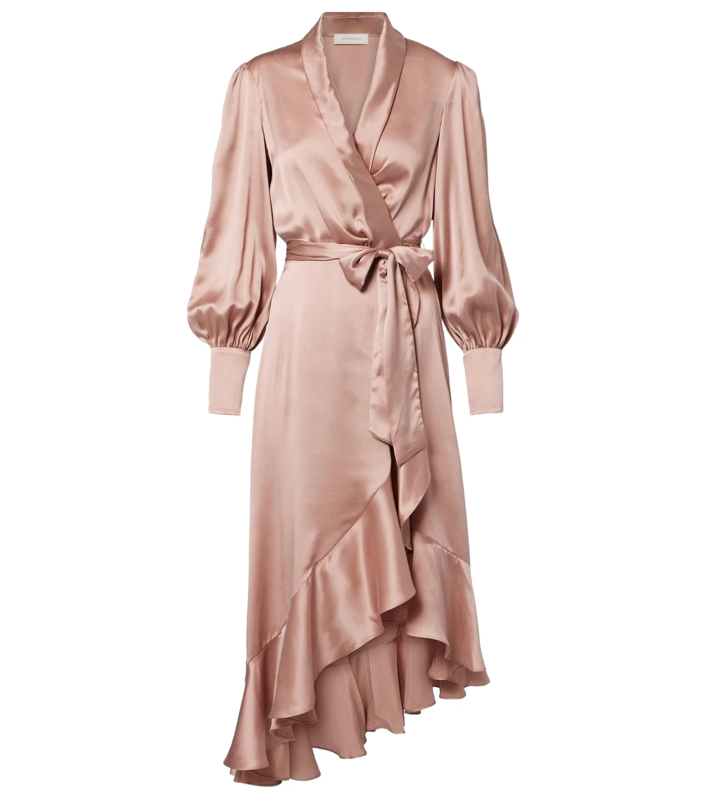 Ruffled silk satin wrap dress Ruffled silk satin wrap dress