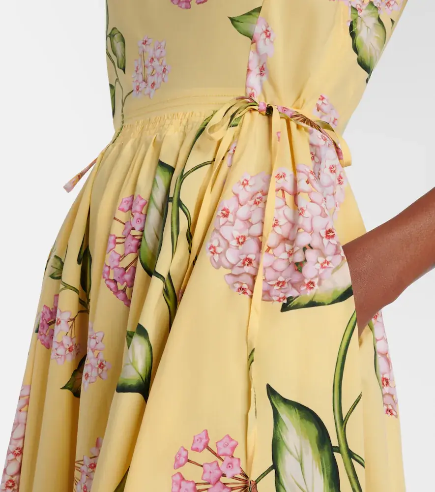 Oscar de la Renta Floral cotton-blend midi dress | Thumbnail 3