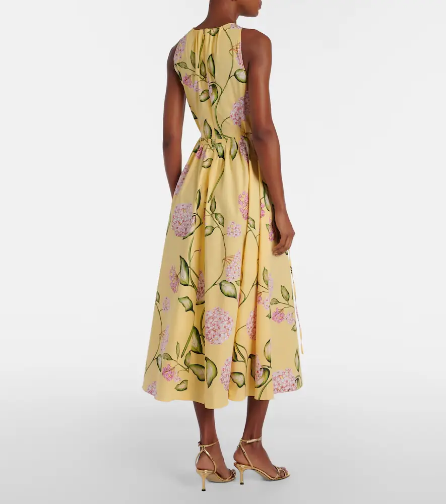 Oscar de la Renta Floral cotton-blend midi dress | Thumbnail 6
