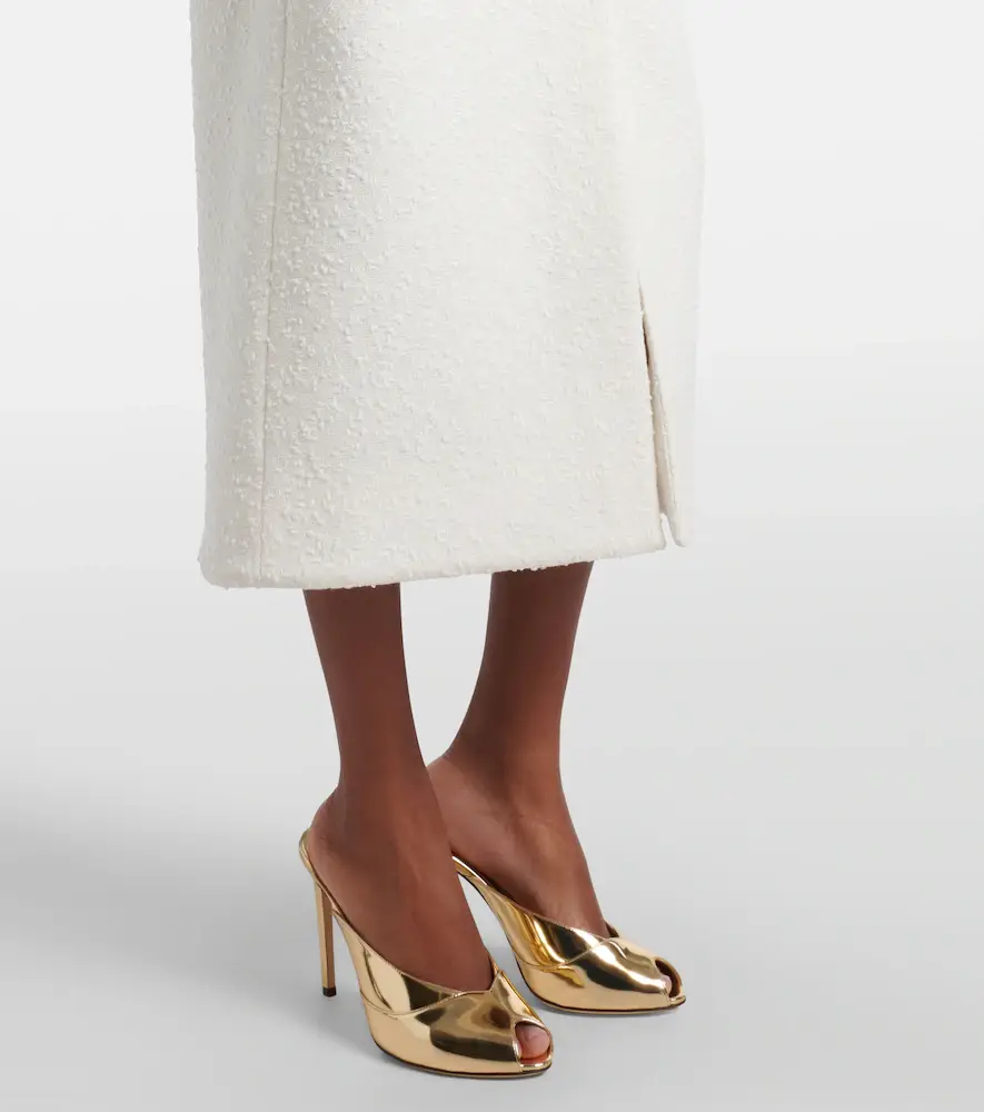 Oscar de la Renta Embellished belted tweed midi dress | Thumbnail 4 Oscar de la Renta Embellished belted tweed midi dress | Thumbnail 4