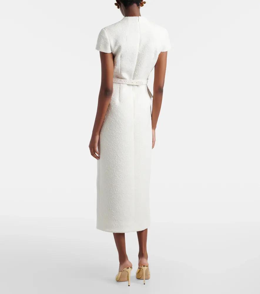 Oscar de la Renta Embellished belted tweed midi dress | Thumbnail 5 Oscar de la Renta Embellished belted tweed midi dress | Thumbnail 5