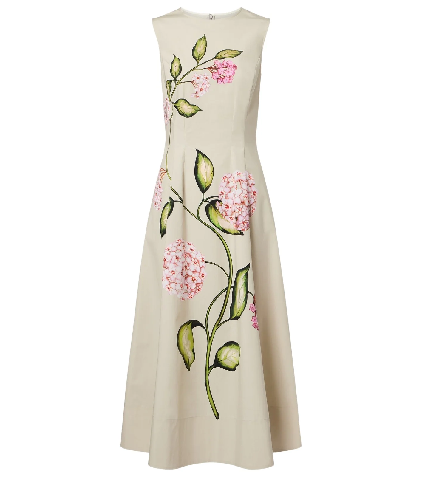 Porcelain cotton-blend poplin midi dress Porcelain cotton-blend poplin midi dress