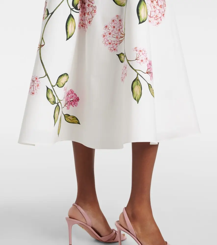 Oscar de la Renta Floral cotton-blend poplin midi skirt | Thumbnail 4 Oscar de la Renta Floral cotton-blend poplin midi skirt | Thumbnail 4