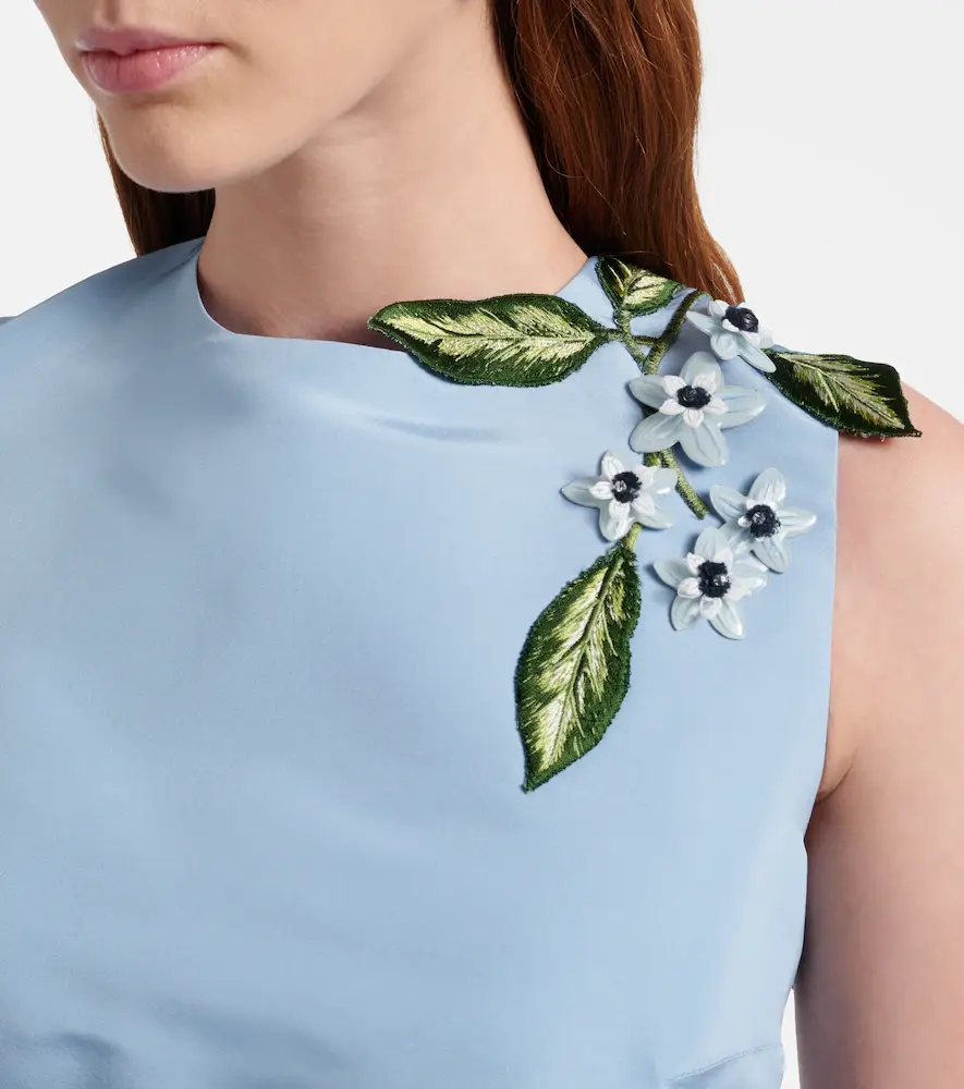 Oscar de la Renta Porcelain Flower silk faille maxi dress | Thumbnail 2