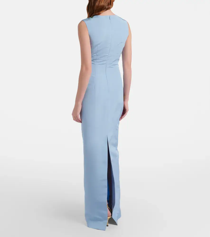 Oscar de la Renta Porcelain Flower silk faille maxi dress | Thumbnail 5