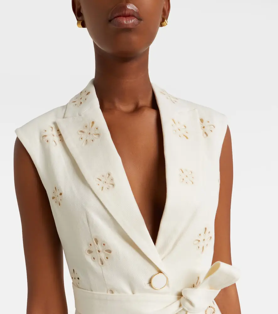 Veronica Beard Townes eyelet cotton twill vest | Thumbnail 3