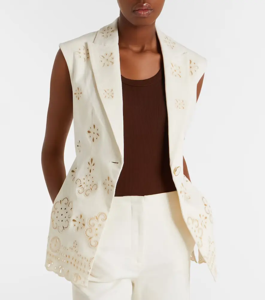 Veronica Beard Townes eyelet cotton twill vest | Thumbnail 5