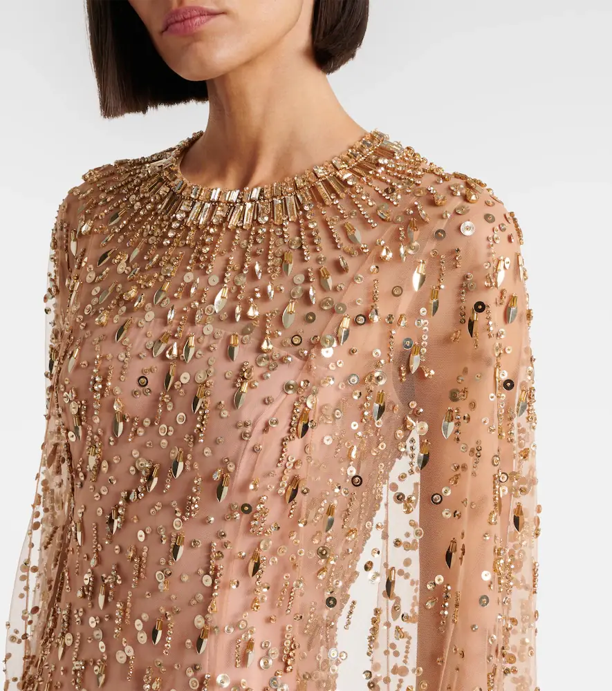 Jenny Packham Hestia embellished caped gown | Thumbnail 2 Jenny Packham Hestia embellished caped gown | Thumbnail 2