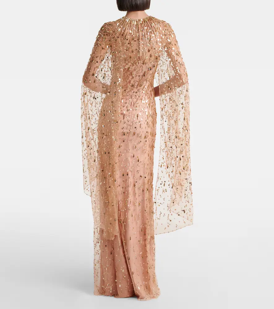 Jenny Packham Hestia embellished caped gown | Thumbnail 3 Jenny Packham Hestia embellished caped gown | Thumbnail 3