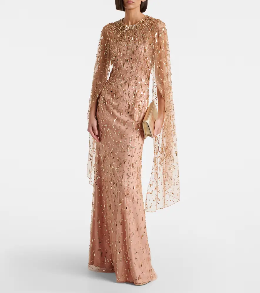 Jenny Packham Hestia embellished caped gown | Thumbnail 4 Jenny Packham Hestia embellished caped gown | Thumbnail 4