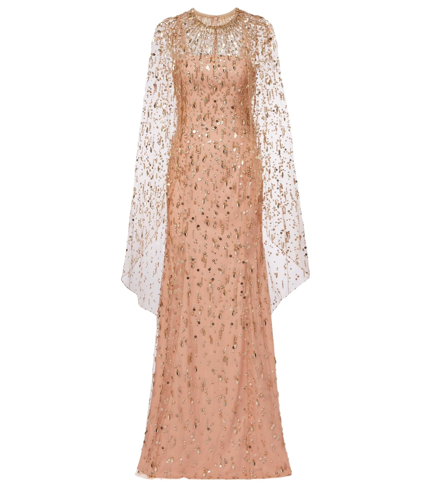 Hestia embellished caped gown