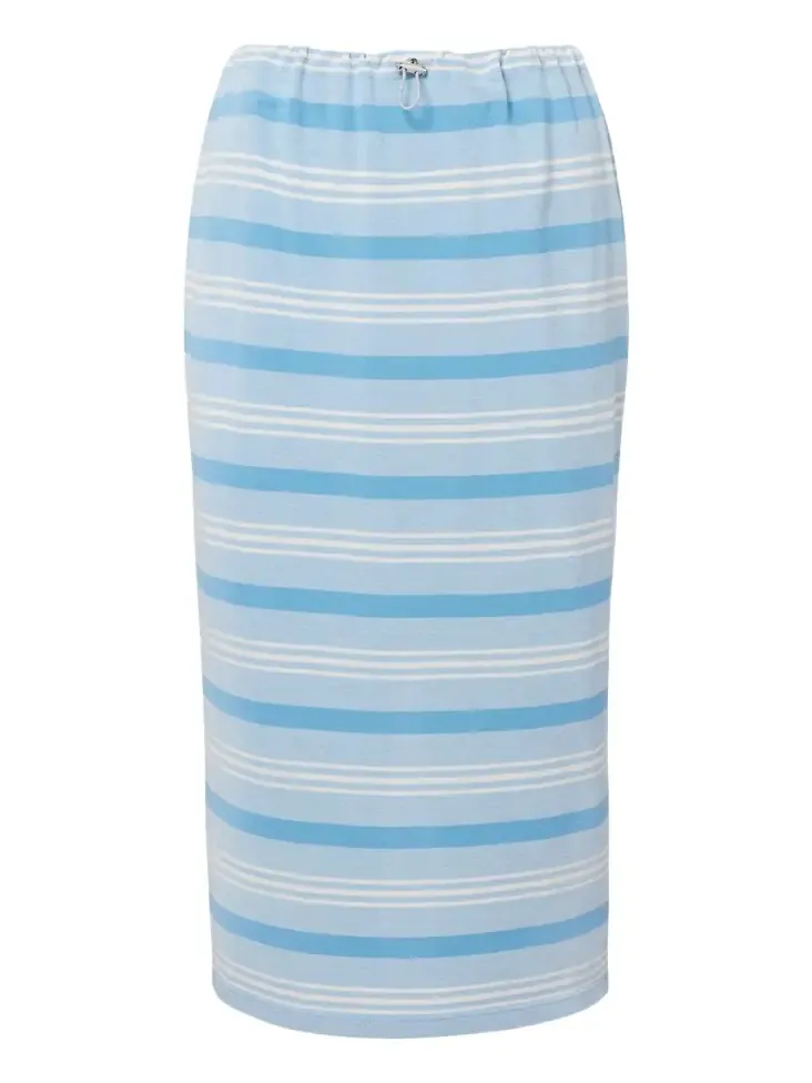 Striped cotton piqué pencil skirt Striped cotton piqué pencil skirt