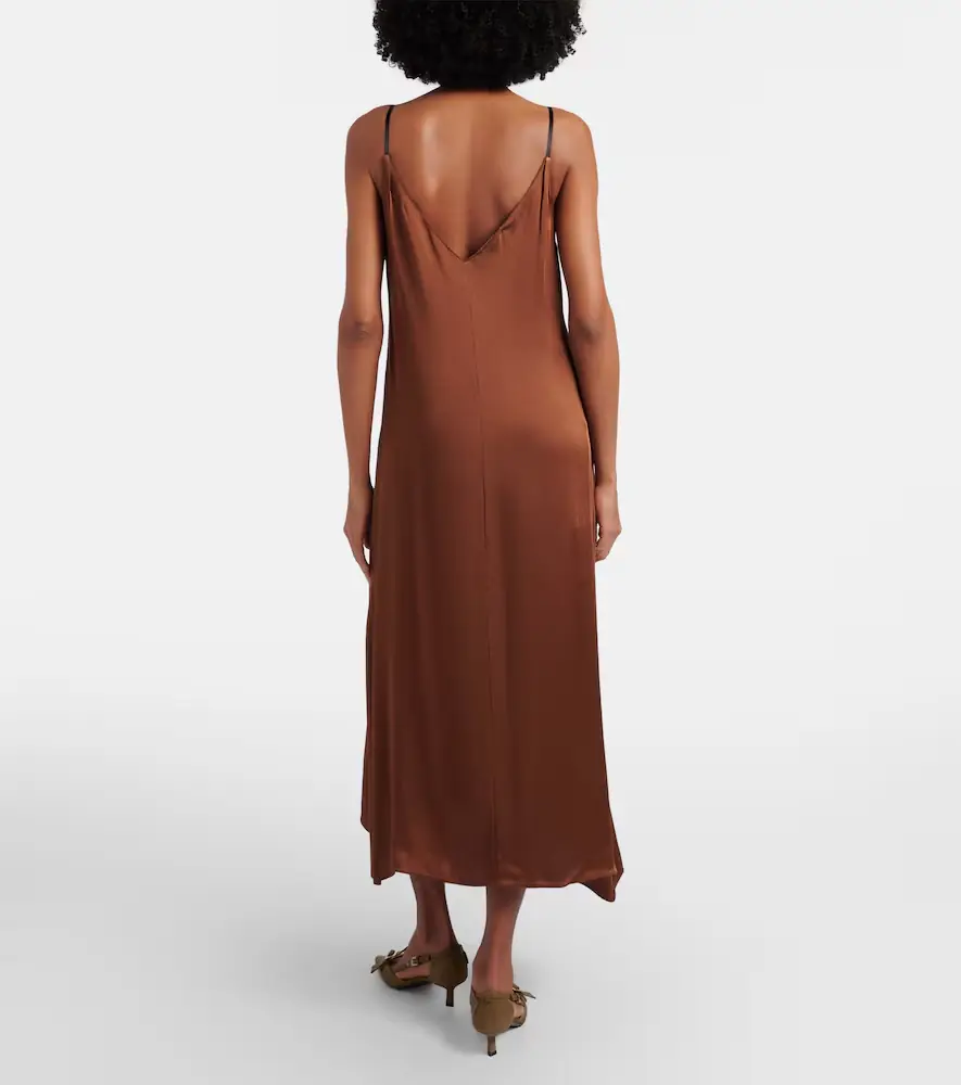 Prada Gathered crêpe satin slip dress | Thumbnail 2