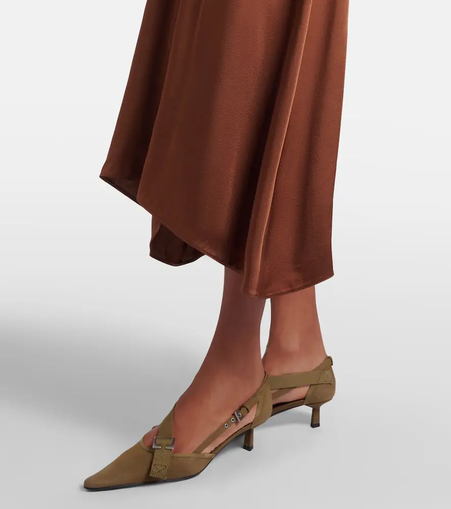Prada Gathered crêpe satin slip dress | Thumbnail 3