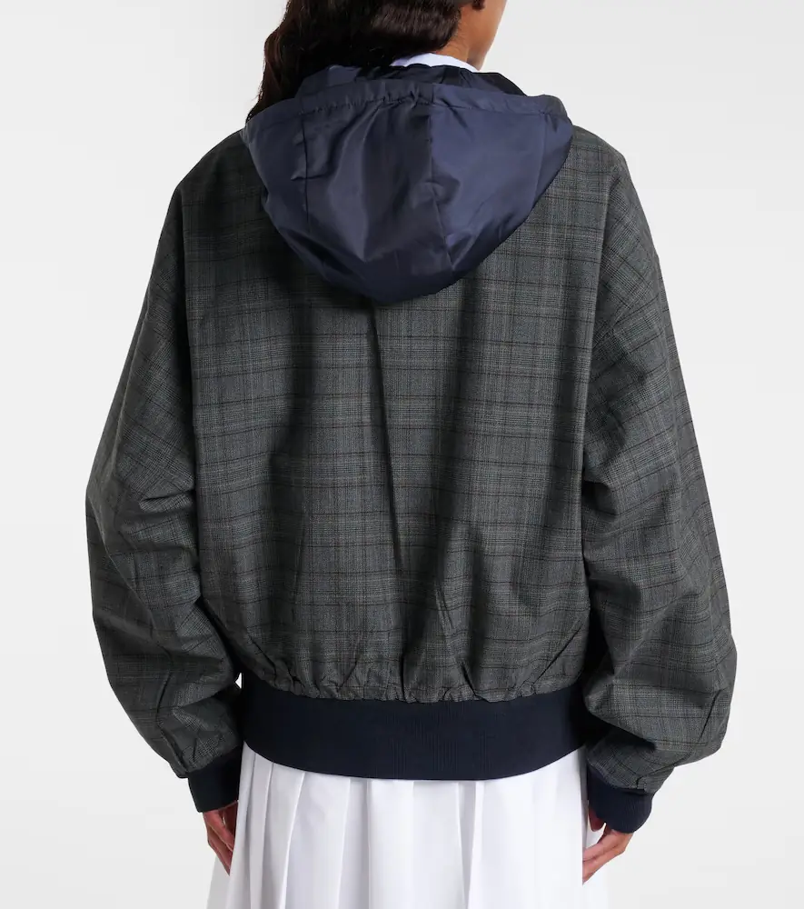 Prada Checked hooded virgin wool jacket | Thumbnail 2 Prada Checked hooded virgin wool jacket | Thumbnail 2