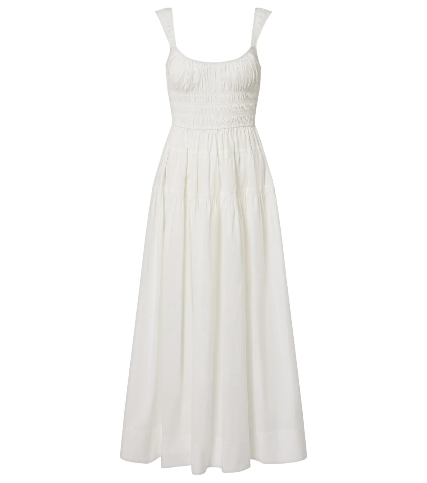 Dôen Clover shirred cotton poplin midi dress