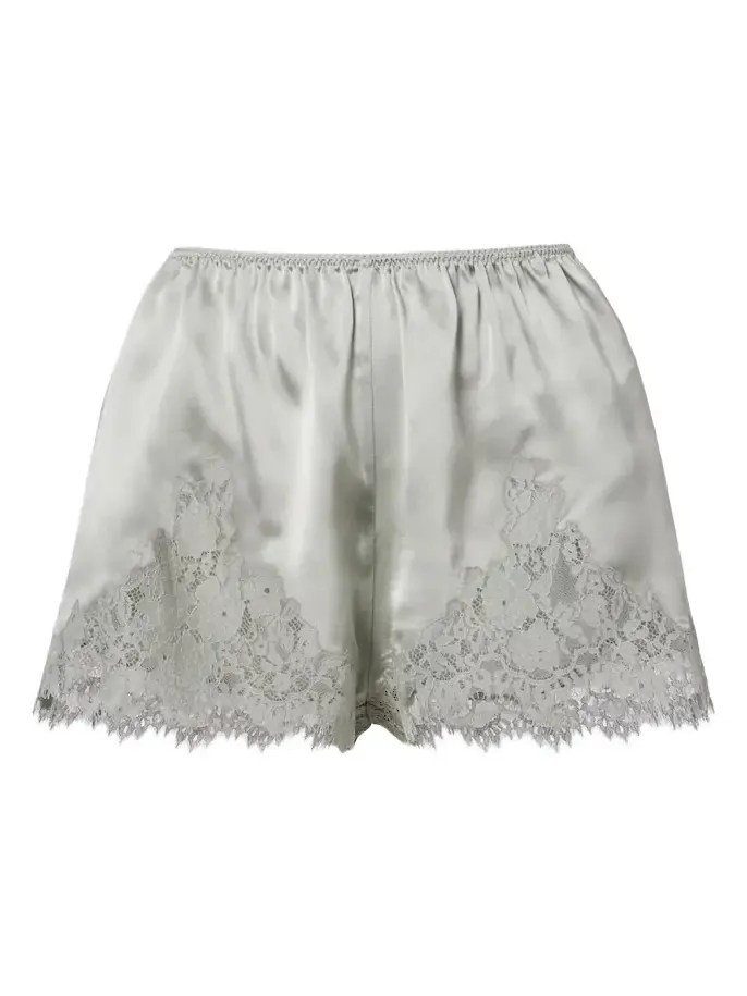 Dôen Iona lace-trimmed silk shorts