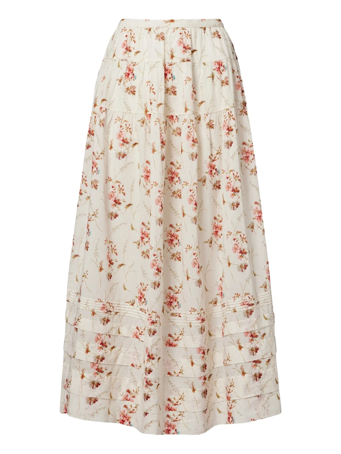 Marie floral cotton midi skirt