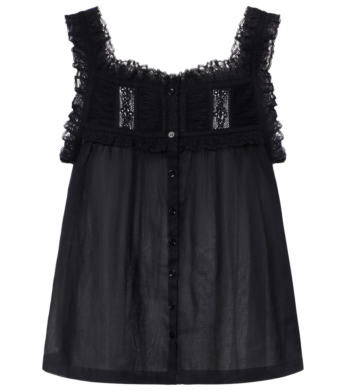 Fidella lace-trimmed cotton top Fidella lace-trimmed cotton top