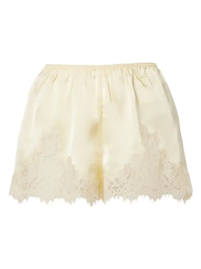 Dôen Iona lace-trimmed silk shorts Dôen Iona lace-trimmed silk shorts