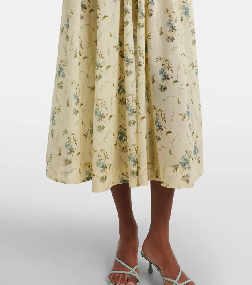 DÔEN Dôen Ashlynn gathered floral cotton midi dress | Thumbnail 2 DÔEN Dôen Ashlynn gathered floral cotton midi dress | Thumbnail 2