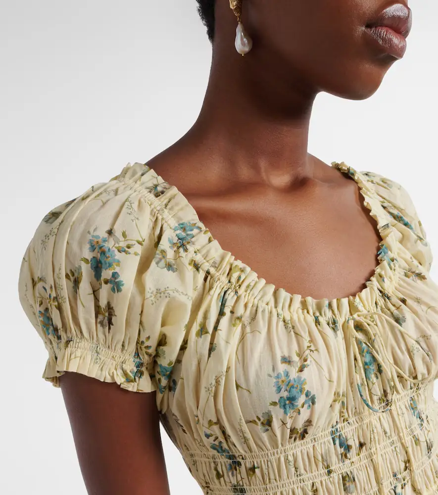 DÔEN Dôen Ashlynn gathered floral cotton midi dress | Thumbnail 5 DÔEN Dôen Ashlynn gathered floral cotton midi dress | Thumbnail 5