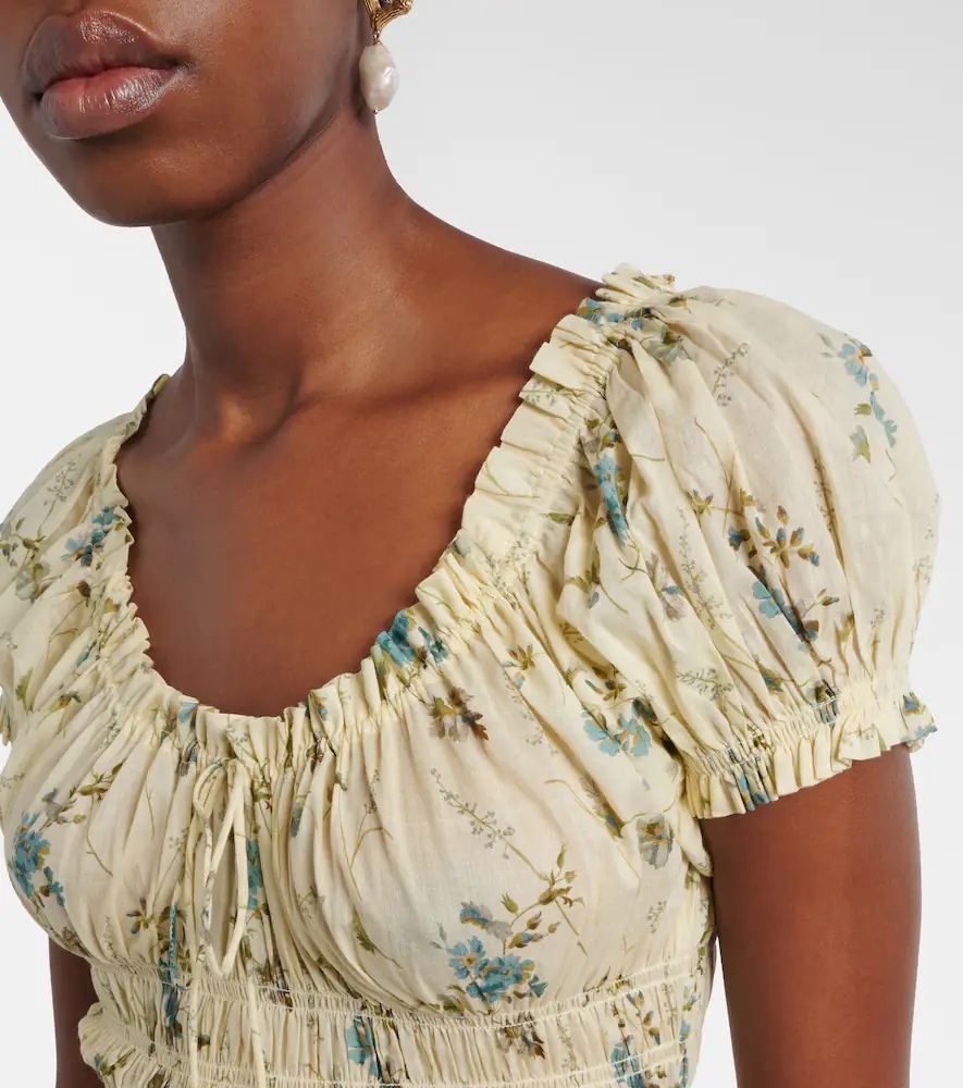 DÔEN Dôen Ashlynn gathered floral cotton midi dress | Thumbnail 6 DÔEN Dôen Ashlynn gathered floral cotton midi dress | Thumbnail 6