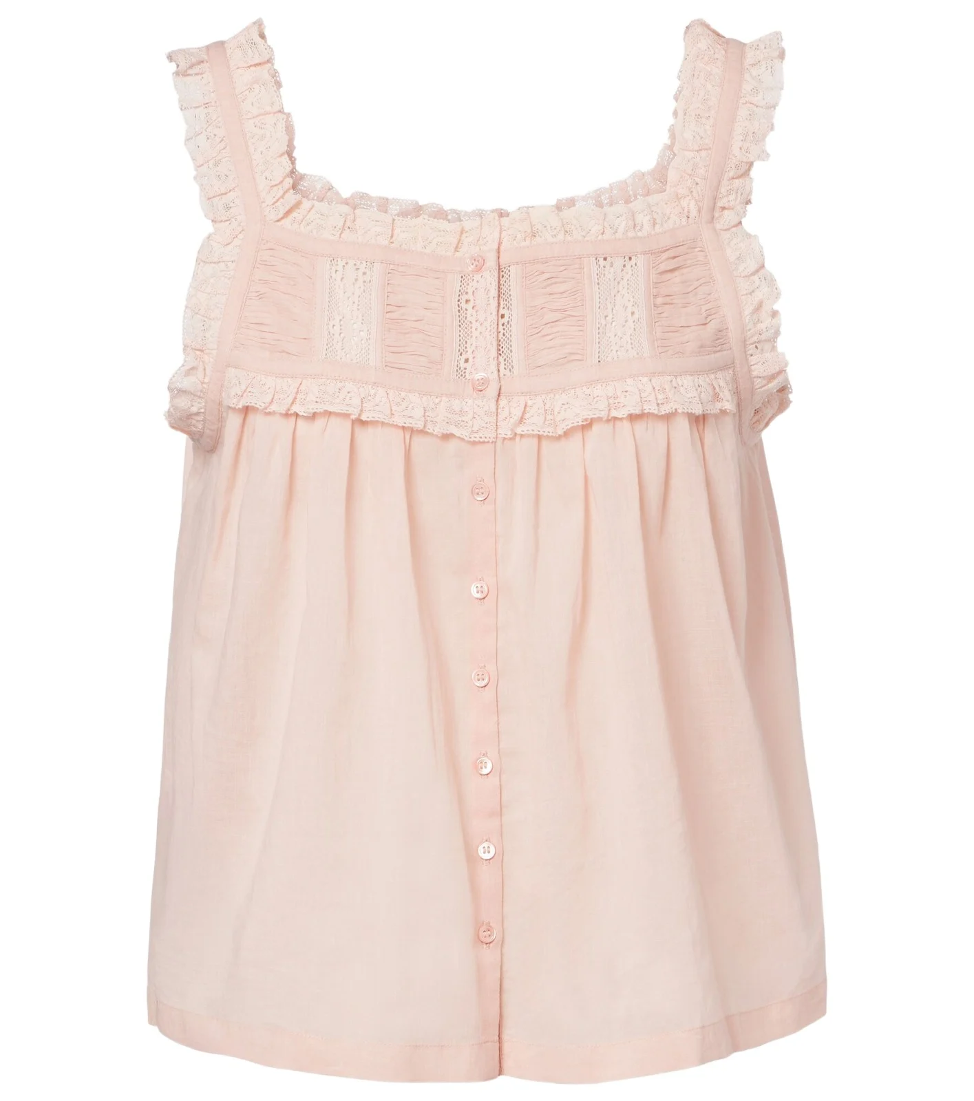 Fidella lace-trimmed cotton top