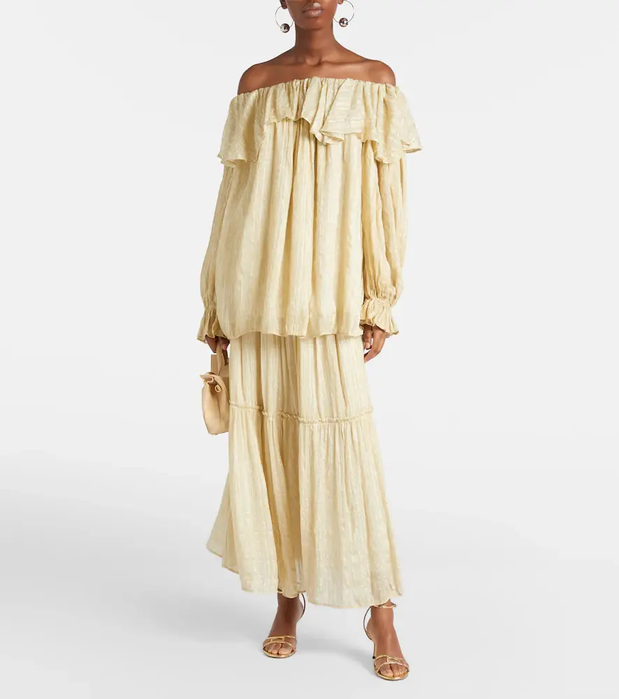 Xu Zhi Ruffled striped silk-blend top | Thumbnail 2 Xu Zhi Ruffled striped silk-blend top | Thumbnail 2