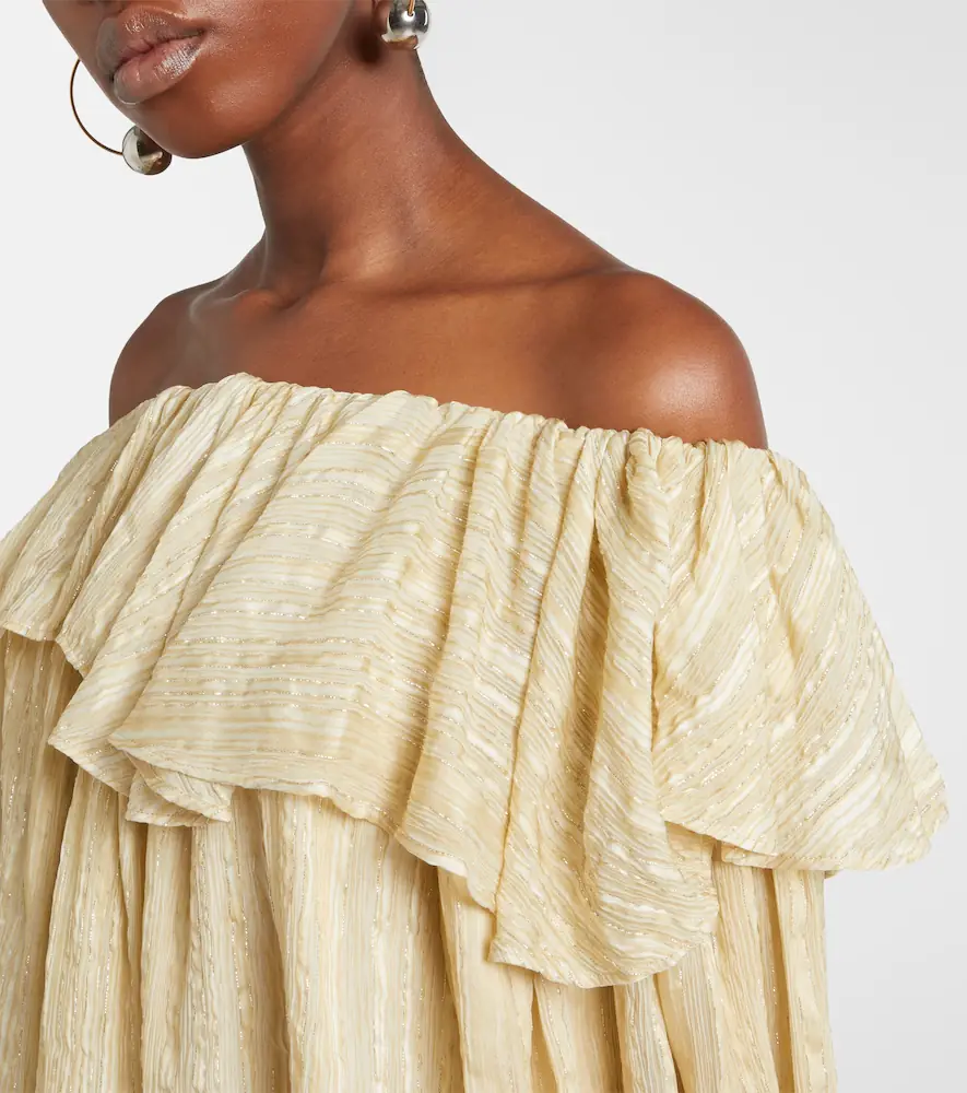 Xu Zhi Ruffled striped silk-blend top | Thumbnail 3 Xu Zhi Ruffled striped silk-blend top | Thumbnail 3