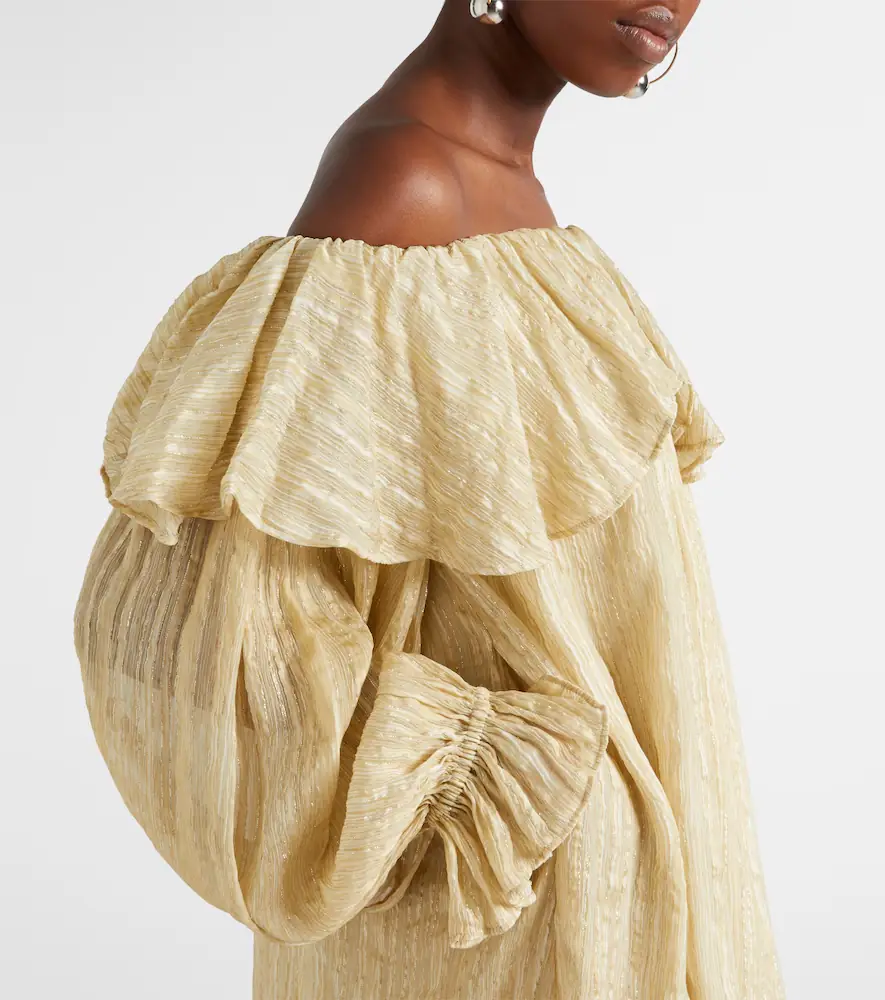 Xu Zhi Ruffled striped silk-blend top | Thumbnail 4 Xu Zhi Ruffled striped silk-blend top | Thumbnail 4