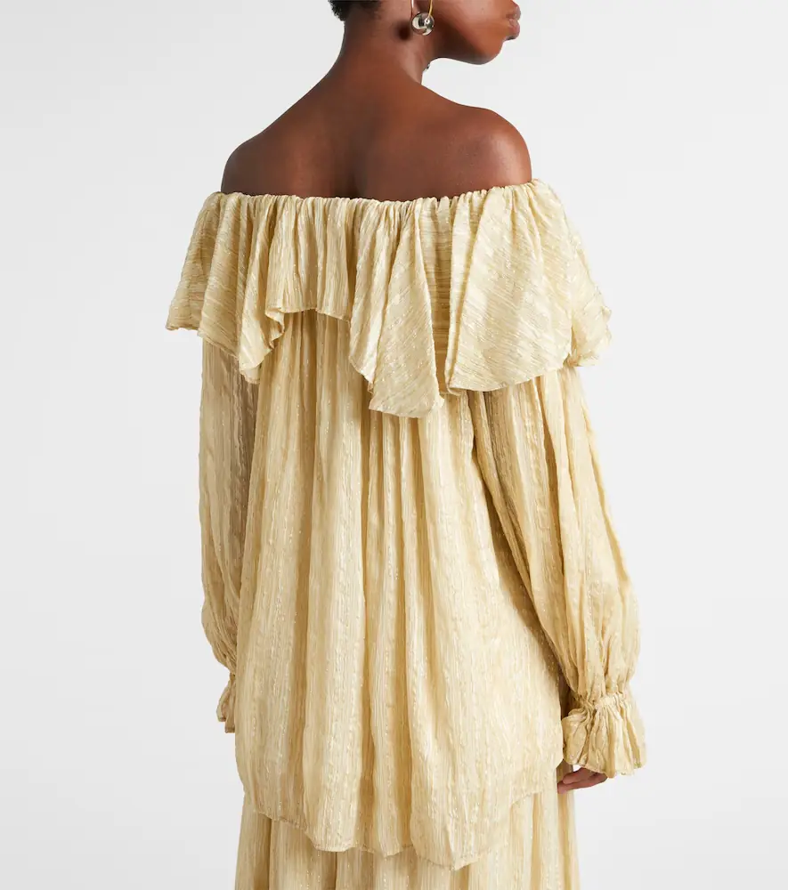 Xu Zhi Ruffled striped silk-blend top | Thumbnail 5 Xu Zhi Ruffled striped silk-blend top | Thumbnail 5
