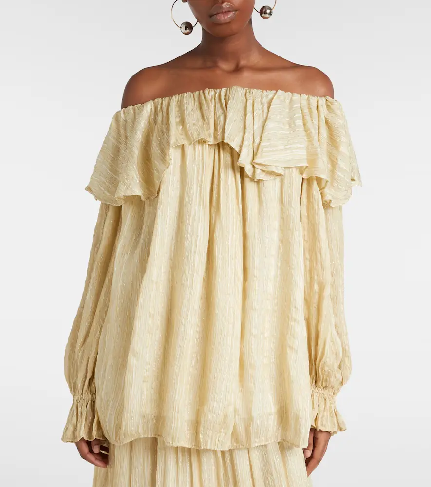 Xu Zhi Ruffled striped silk-blend top | Thumbnail 6 Xu Zhi Ruffled striped silk-blend top | Thumbnail 6