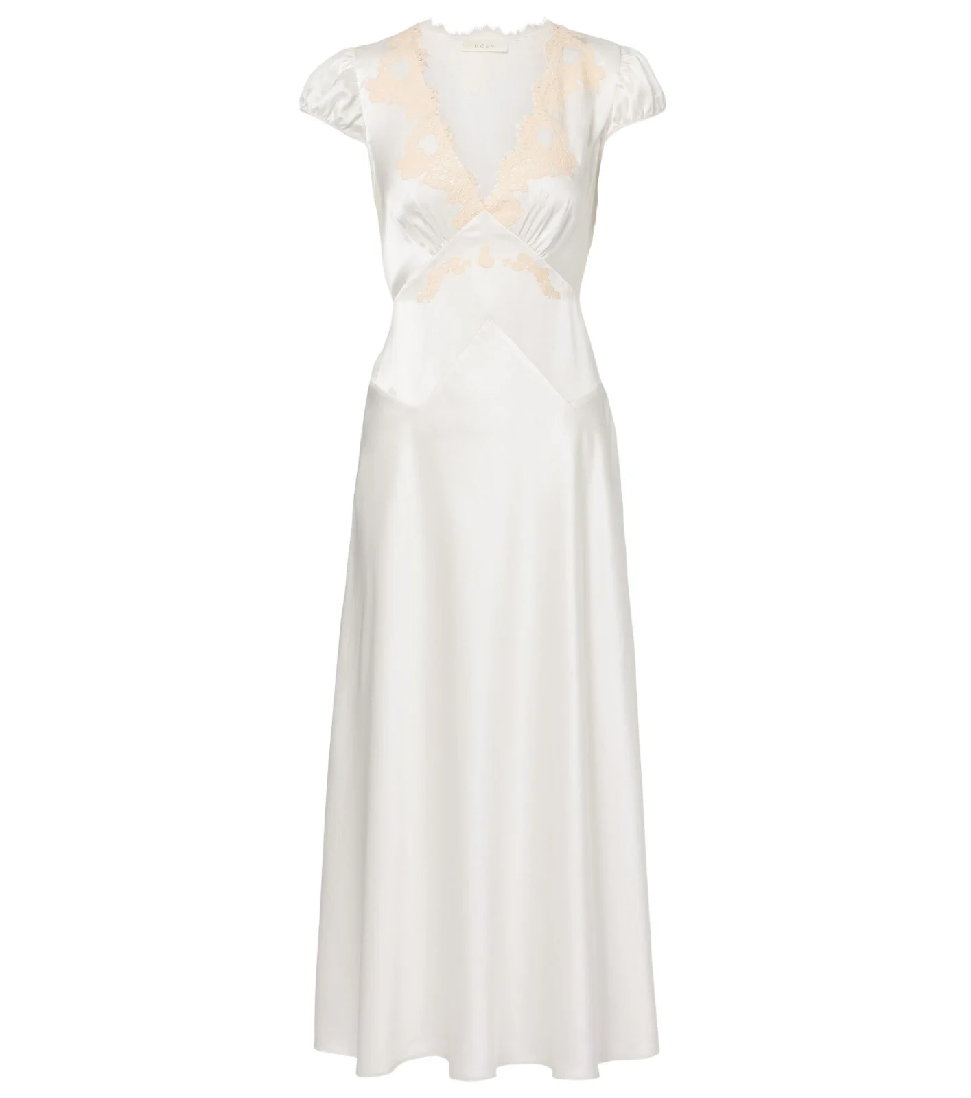 Coraline lace-trimmed silk midi dress Coraline lace-trimmed silk midi dress