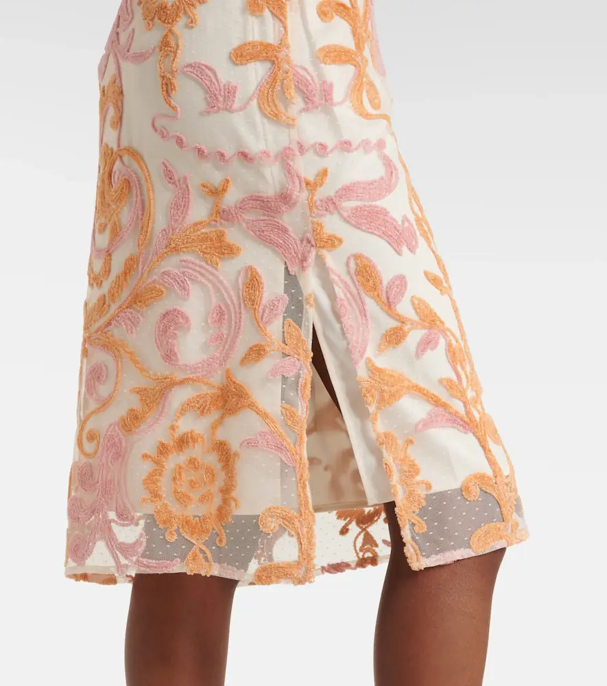 Xu Zhi Embroidered velvet and tulle midi skirt | Thumbnail 3 Xu Zhi Embroidered velvet and tulle midi skirt | Thumbnail 3