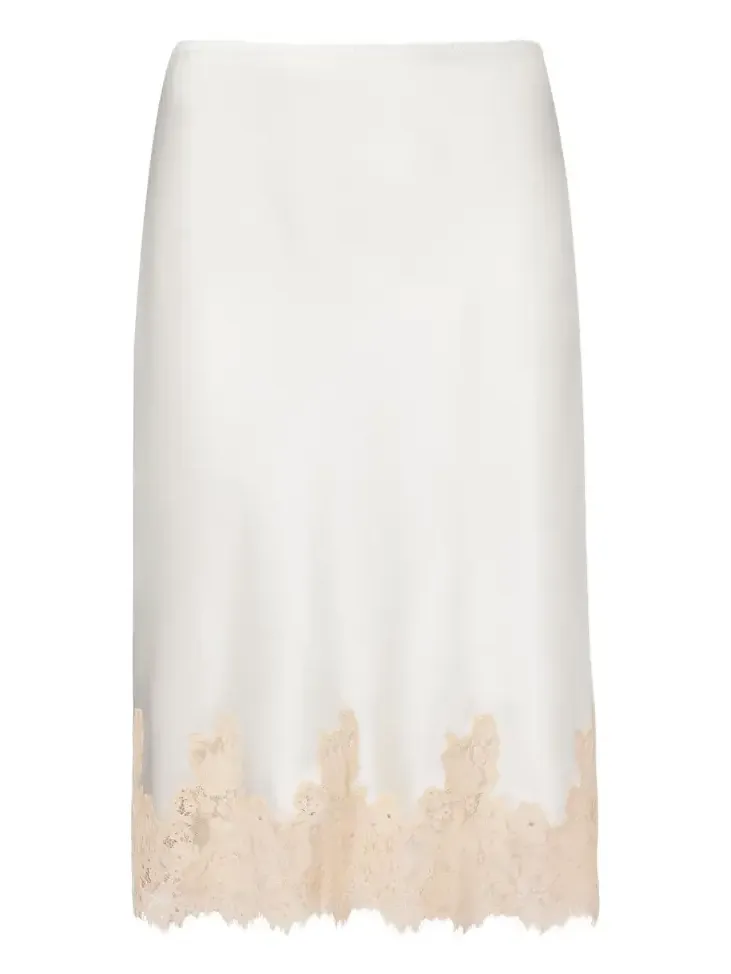 Dôen Elowette lace-trimmed silk longuette Dôen Elowette lace-trimmed silk longuette