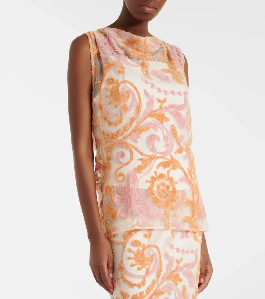 Xu Zhi Embroidered point d'esprit top | Thumbnail 4
