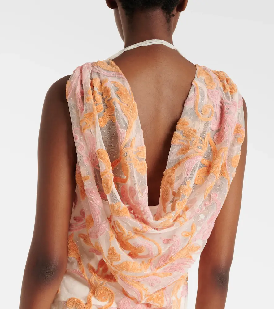 Xu Zhi Embroidered point d'esprit top | Thumbnail 5