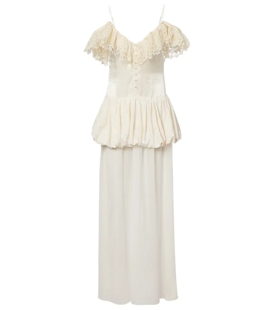 Xu Zhi Lace-trimmed peplum maxi dress | Image 1 Xu Zhi Lace-trimmed peplum maxi dress | Image 1