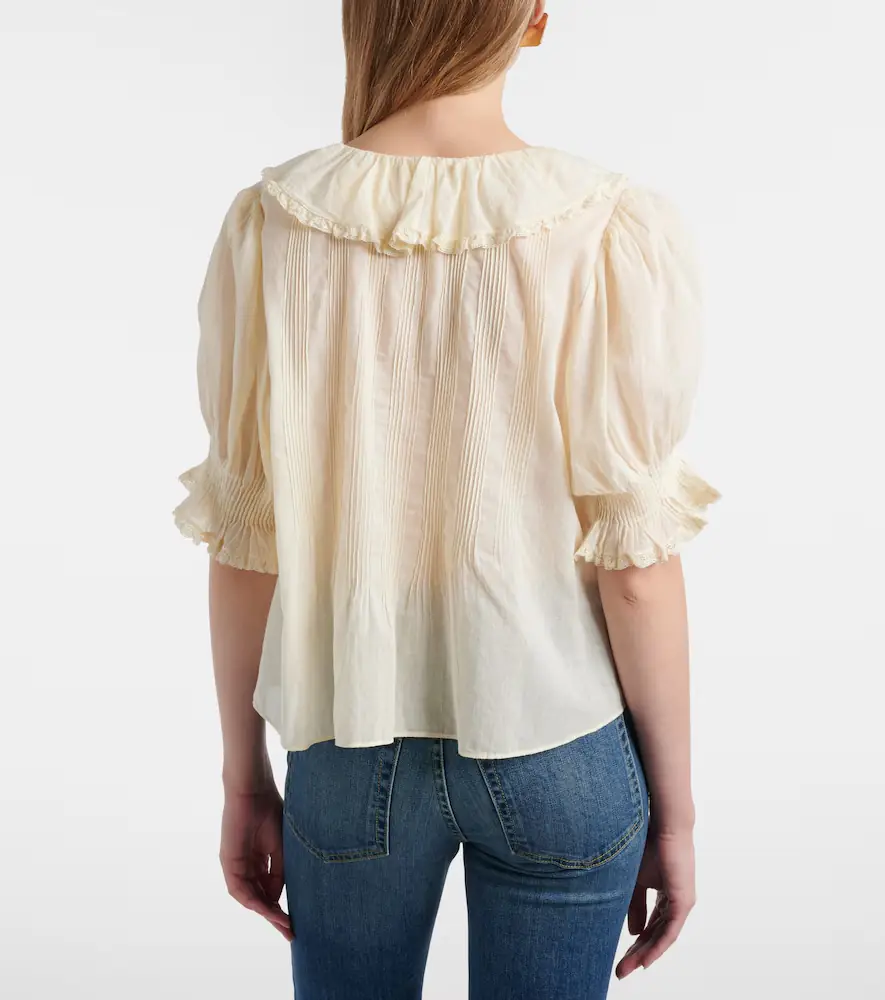 DÔEN Dôen Henri ruffled cotton blouse | Thumbnail 4