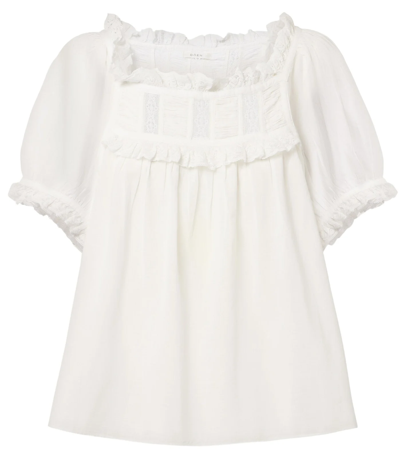 Dôen Frances lace-trimmed cotton-blend top