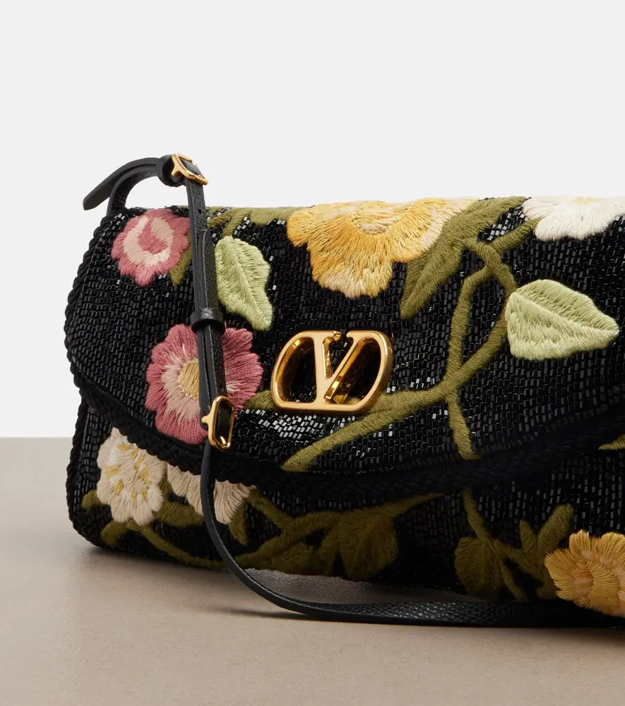 Valentino Garavani DeVain embroidered beaded shoulder bag | Thumbnail 3
