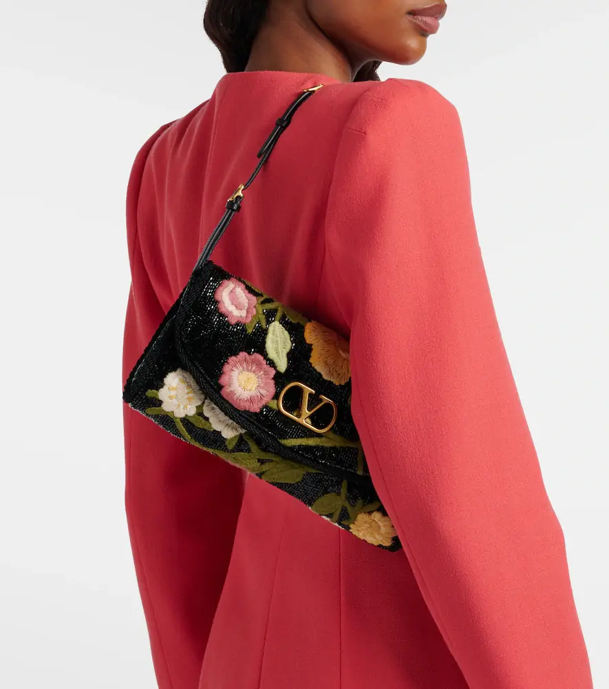 Valentino Garavani DeVain embroidered beaded shoulder bag | Thumbnail 7