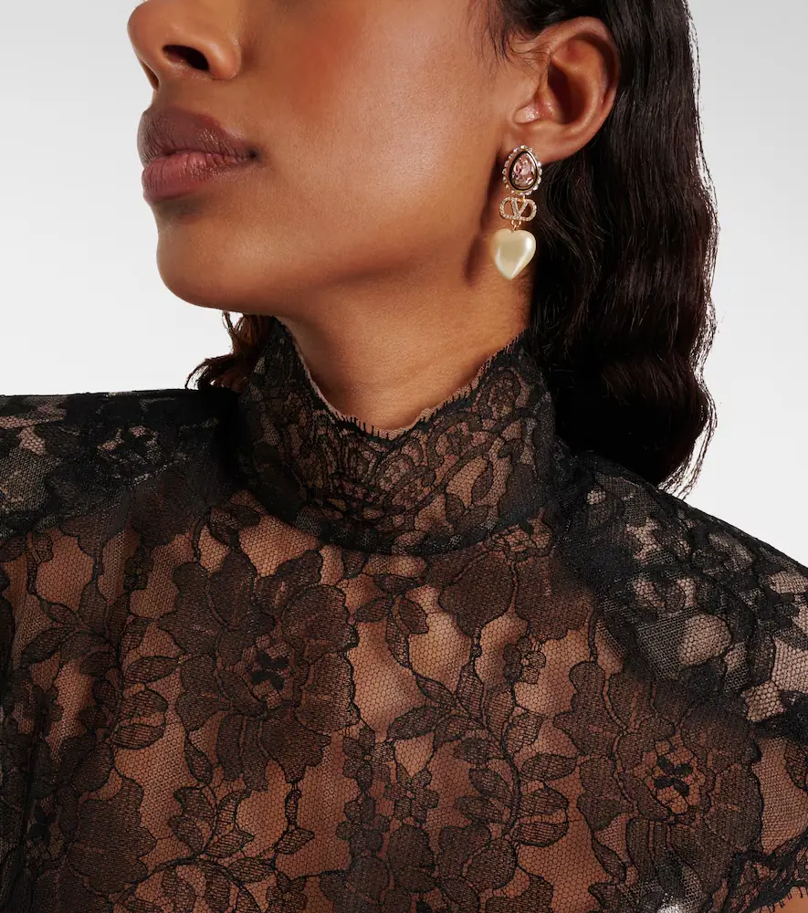 Valentino Garavani VLogo embellished drop earrings | Thumbnail 6 Valentino Garavani VLogo embellished drop earrings | Thumbnail 6