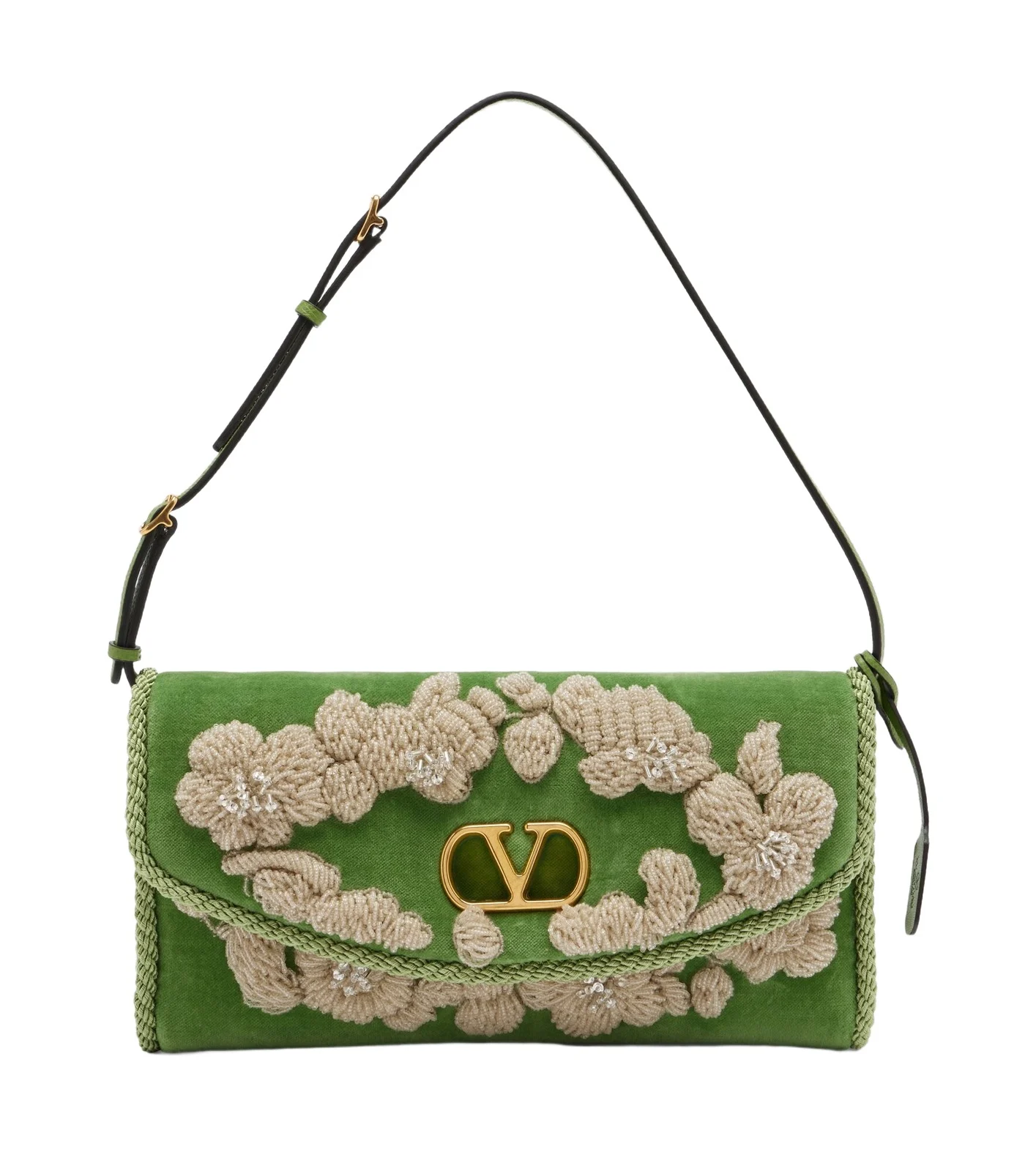 DeVain embellished velvet shoulder bag DeVain embellished velvet shoulder bag