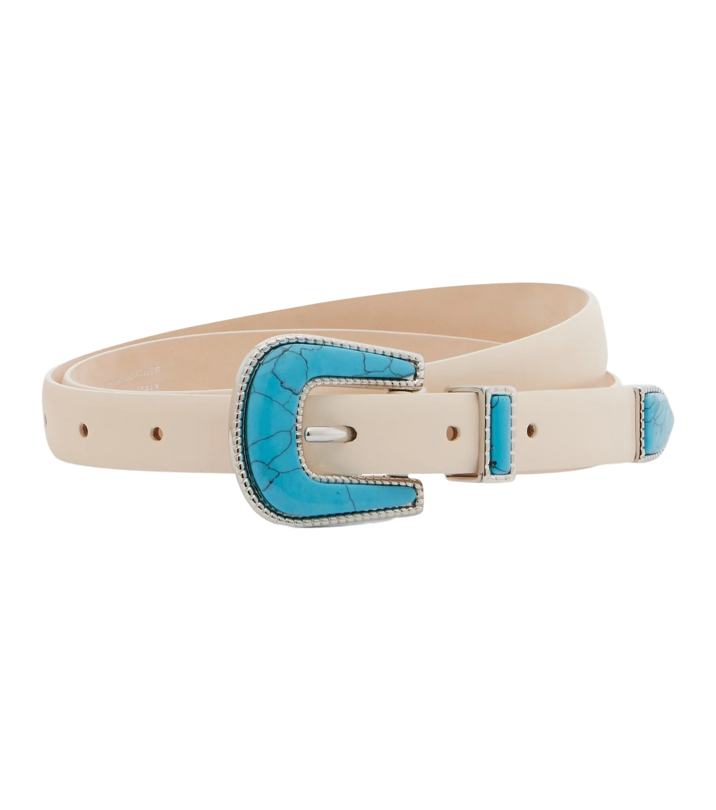 Travertine leather belt
